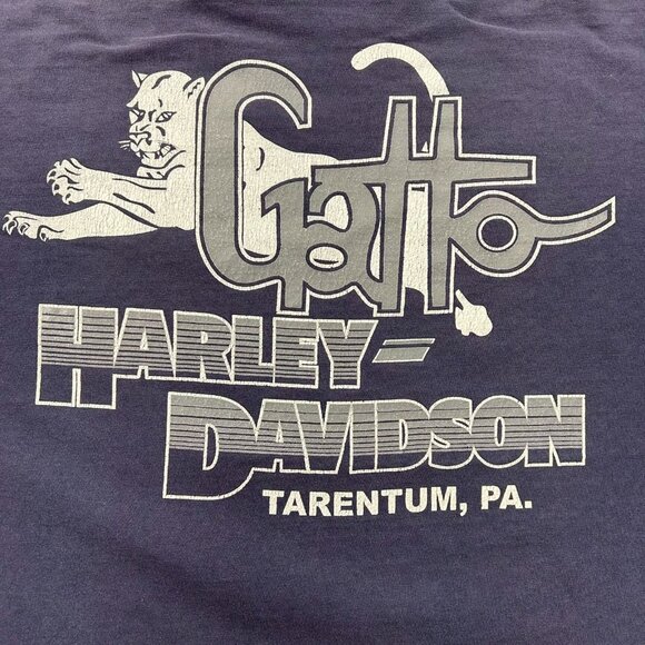 Vintage Harley Davidson Graphic Tee Mens 2XL XXL Eagle Gatto Pittsburgh y2k - Picture 4 of 11